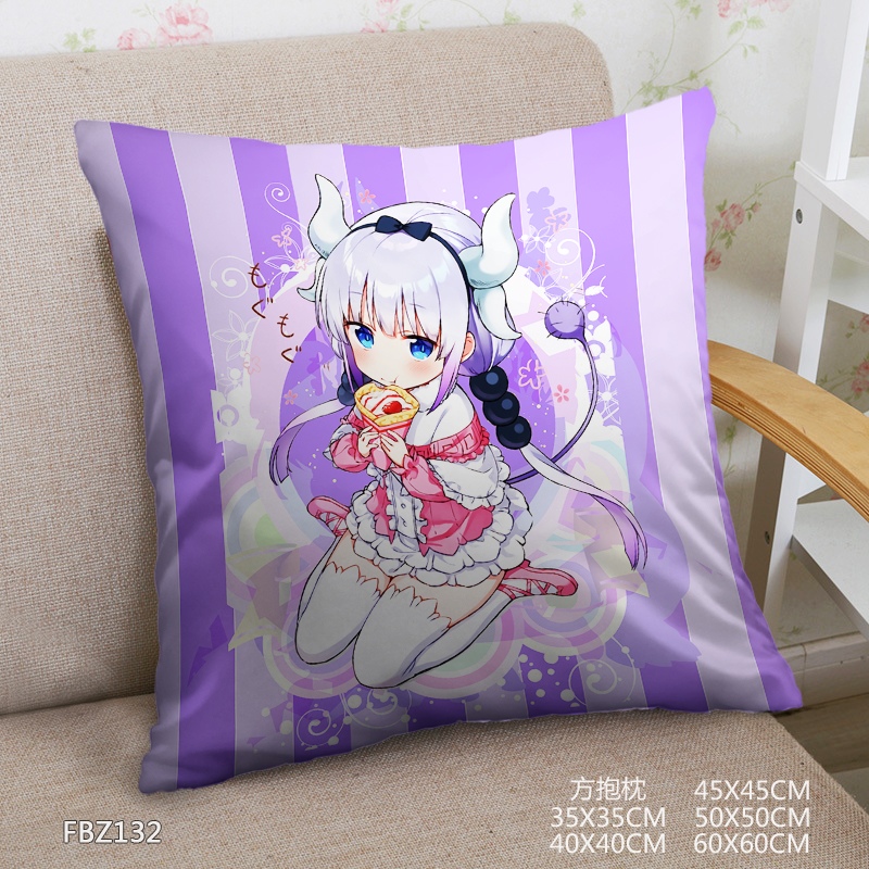 Kobayashi'S Dragon Maid Anime 45x45cm(18x18inch) Square Anime Dakimakura Throw Pillow Cover