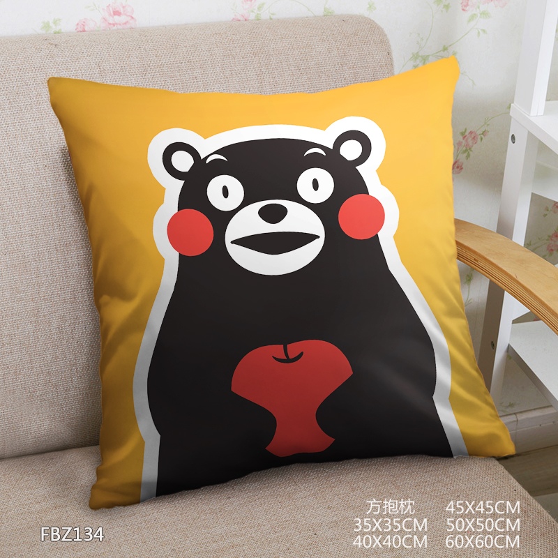 Kumamoto Bear Anime 45x45cm(18x18inch) Square Anime Dakimakura Throw Pillow Cover