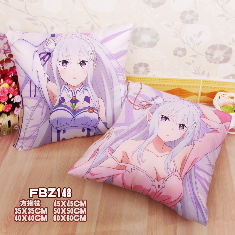 Re:Life In A Different World From Zero Anime 45x45cm(18x18inch) Square Anime Dakimakura Throw Pillow Cover