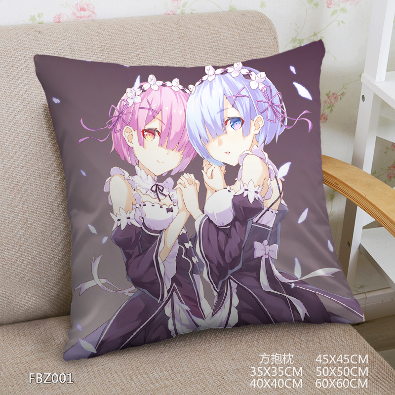 Re:Life In A Different World From Zero 45x45cm(18x18inch) Square Anime Dakimakura Throw Pillow Cover