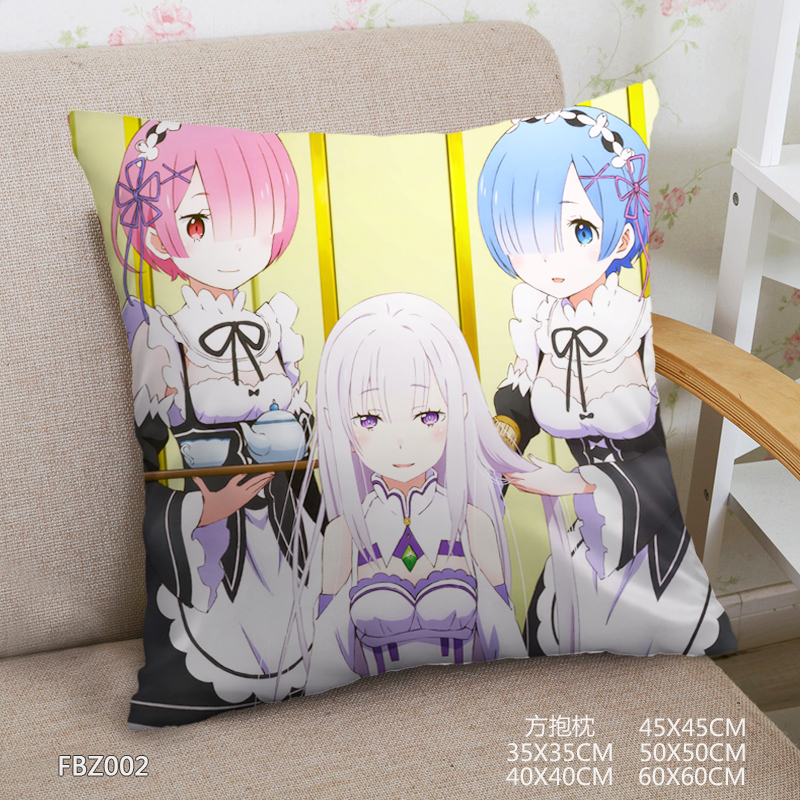 Re:Life In A Different World From Zero 45x45cm(18x18inch) Square Anime Dakimakura Throw Pillow Cover