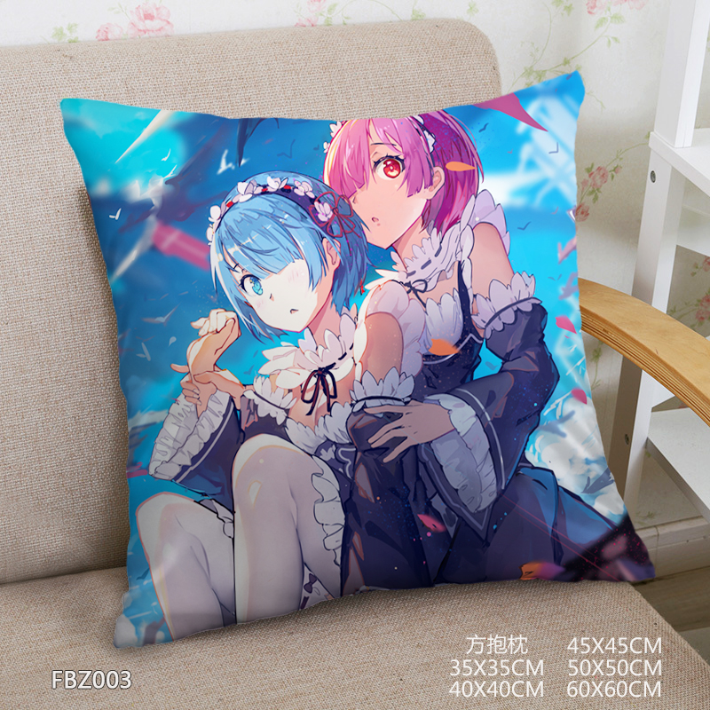 Re:Life In A Different World From Zero 45x45cm(18x18inch) Square Anime Dakimakura Throw Pillow Cover