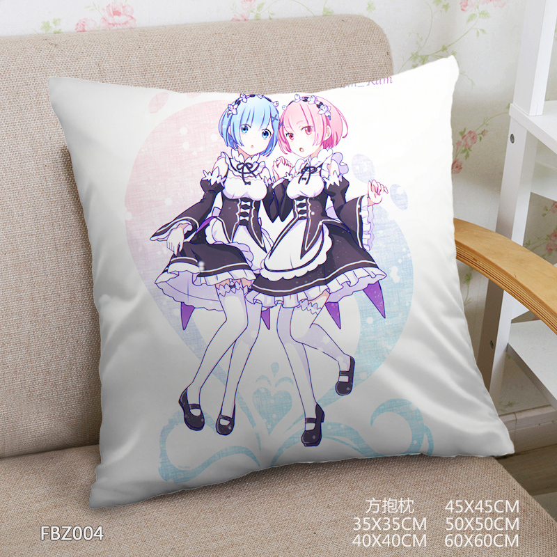 Re:Life In A Different World From Zero 45x45cm(18x18inch) Square Anime Dakimakura Throw Pillow Cover