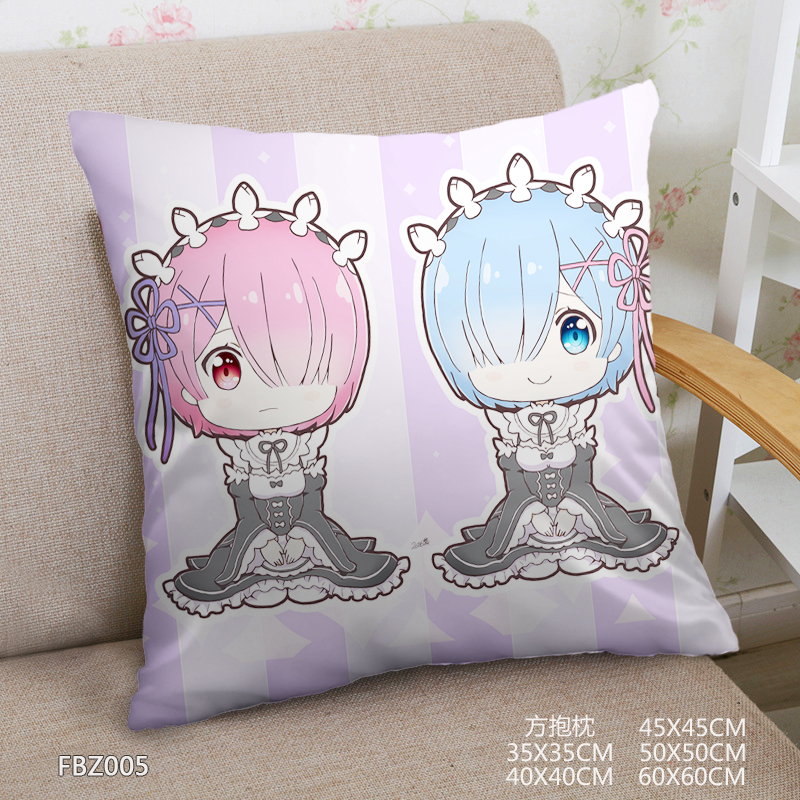 Re:Life In A Different World From Zero 45x45cm(18x18inch) Square Anime Dakimakura Throw Pillow Cover
