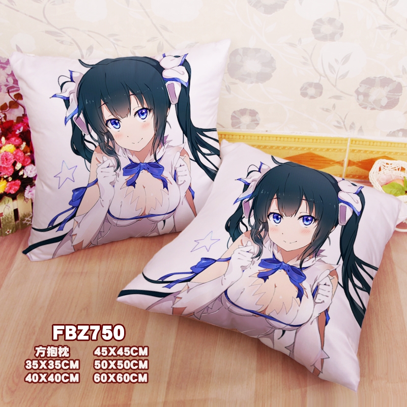 Seeking An Encounter In The Dungeon Is Not A Mistake -Anime 45x45cm(18x18inch) Square Anime Dakimakura Throw Pillow Cover