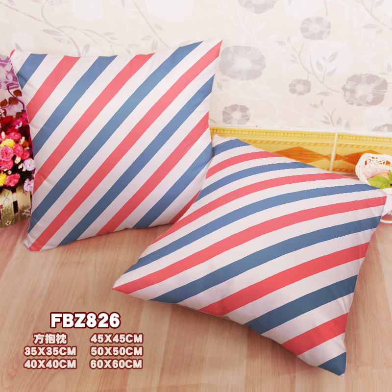 Stripes-Personalized 45x45cm(18x18inch) Square Anime Dakimakura Throw Pillow Cover