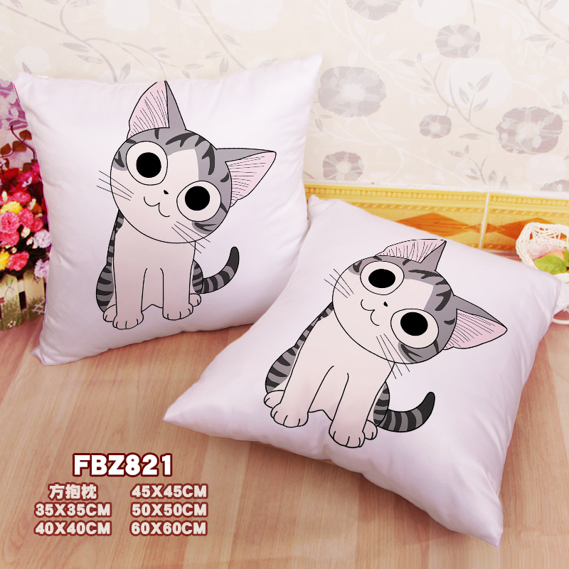 Sweet Private Cat-Anime 45x45cm(18x18inch) Square Anime Dakimakura Throw Pillow Cover