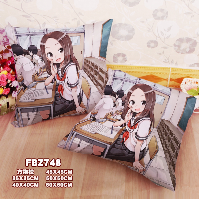 Takagi-San Who Is Good At Playing Tricks-Anime 45x45cm(18x18inch) Square Anime Dakimakura Throw Pillow Cover