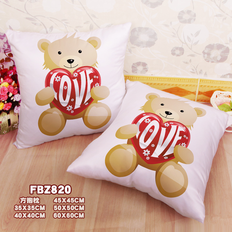 Teddy Bear-Cartoon 45x45cm(18x18inch) Square Anime Dakimakura Throw Pillow Cover