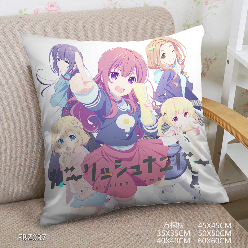 Teenage Girl Number Anime 45x45cm(18x18inch) Square Anime Dakimakura Throw Pillow Cover
