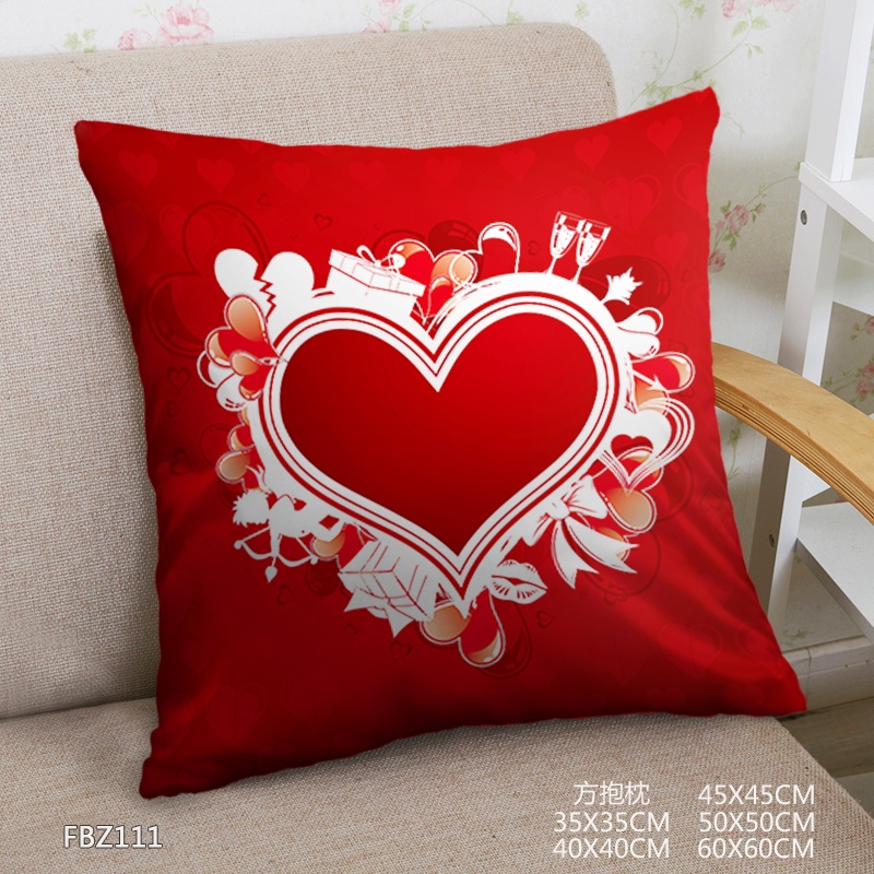 Valentine'S Day 45x45cm(18x18inch) Square Anime Dakimakura Throw Pillow Cover