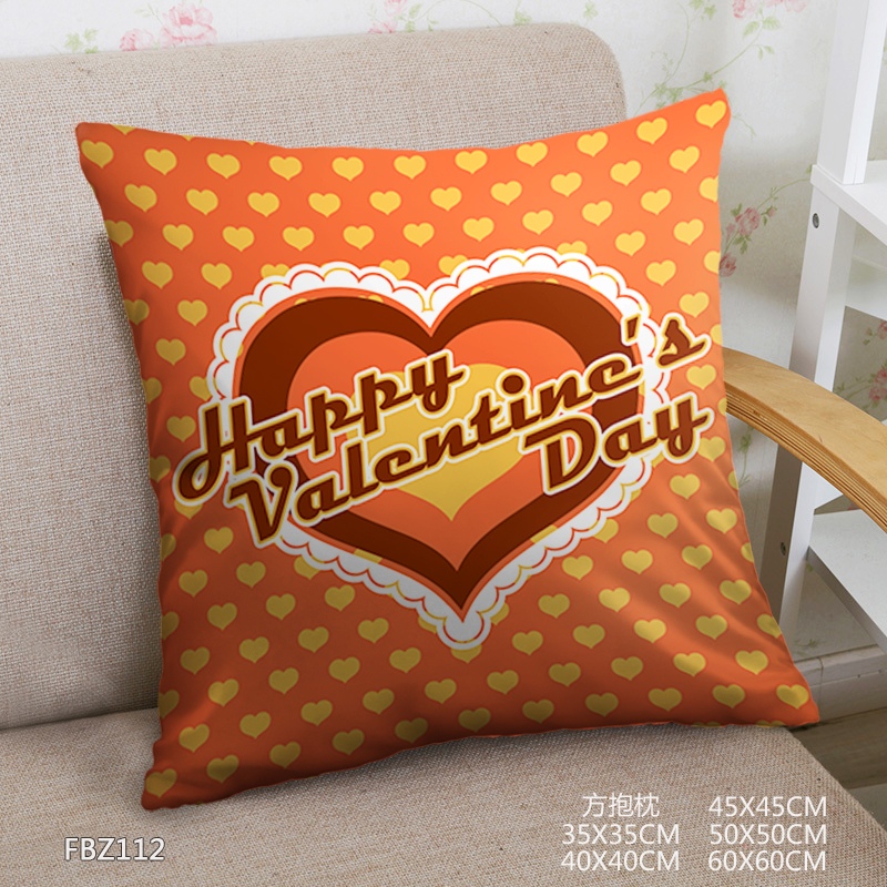 Valentine'S Day 45x45cm(18x18inch) Square Anime Dakimakura Throw Pillow Cover
