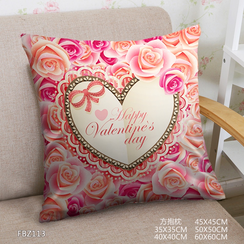 Valentine'S Day 45x45cm(18x18inch) Square Anime Dakimakura Throw Pillow Cover