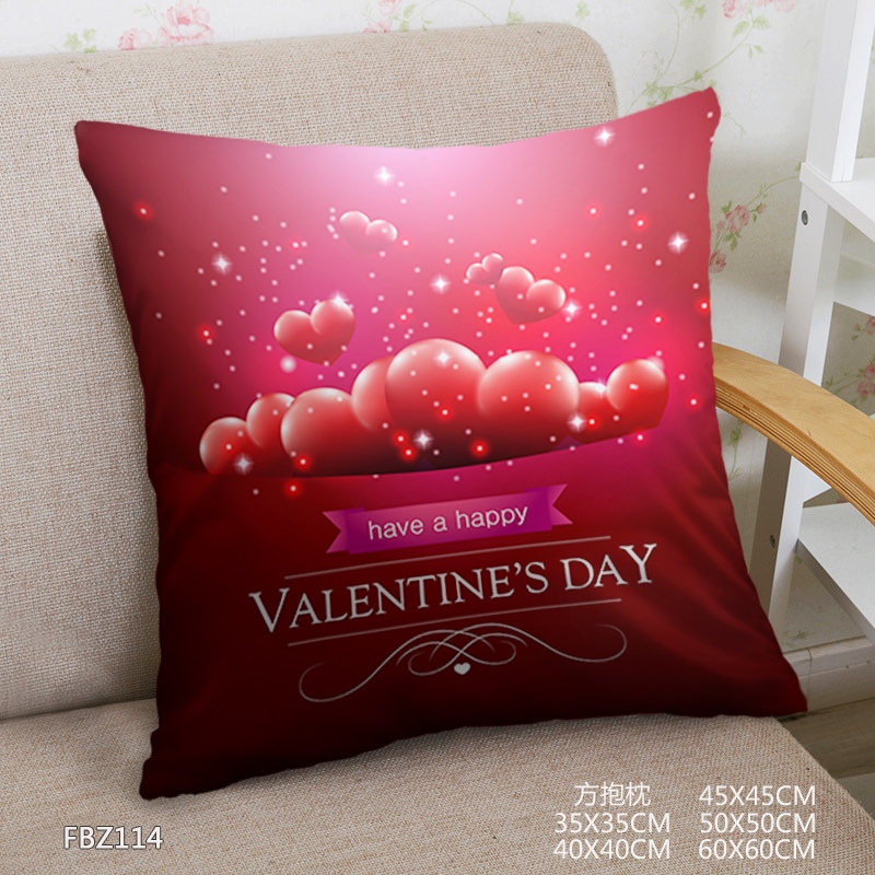 Valentine'S Day 45x45cm(18x18inch) Square Anime Dakimakura Throw Pillow Cover