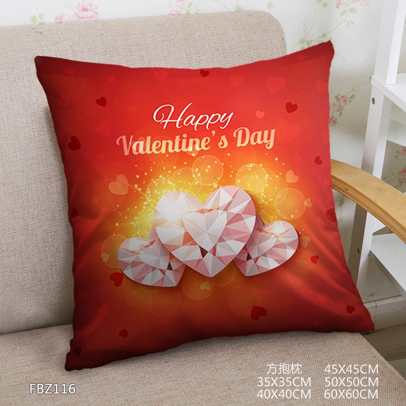 Valentine'S Day 45x45cm(18x18inch) Square Anime Dakimakura Throw Pillow Cover