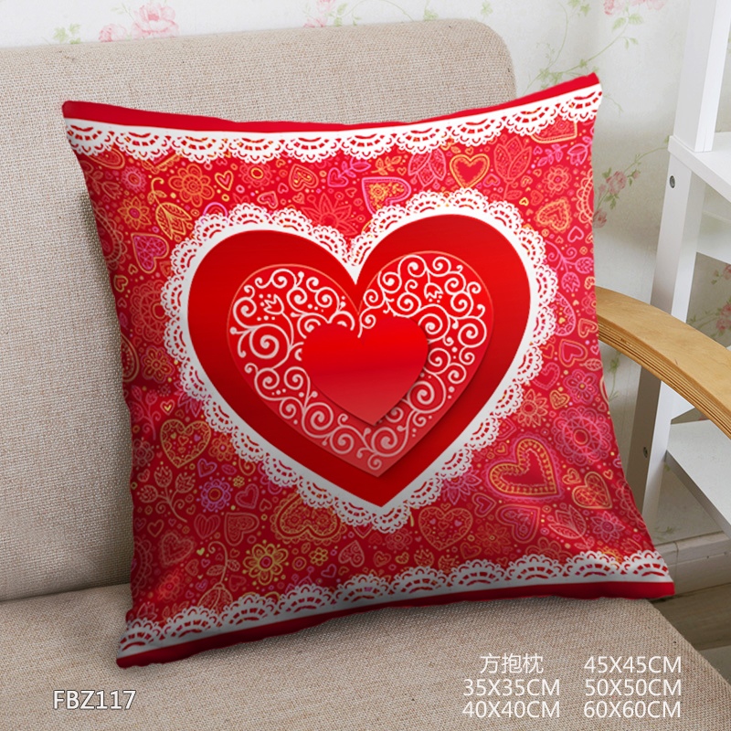 Valentine'S Day 45x45cm(18x18inch) Square Anime Dakimakura Throw Pillow Cover