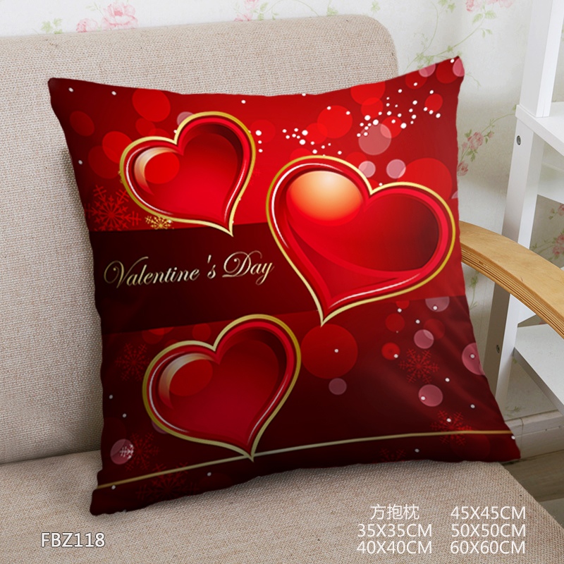 Valentine'S Day 45x45cm(18x18inch) Square Anime Dakimakura Throw Pillow Cover
