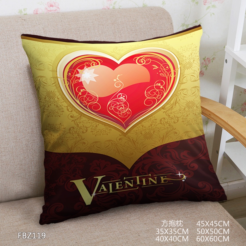 Valentine'S Day 45x45cm(18x18inch) Square Anime Dakimakura Throw Pillow Cover
