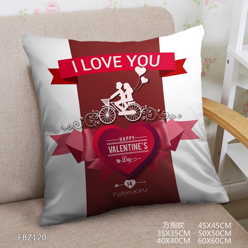 Valentine'S Day 45x45cm(18x18inch) Square Anime Dakimakura Throw Pillow Cover