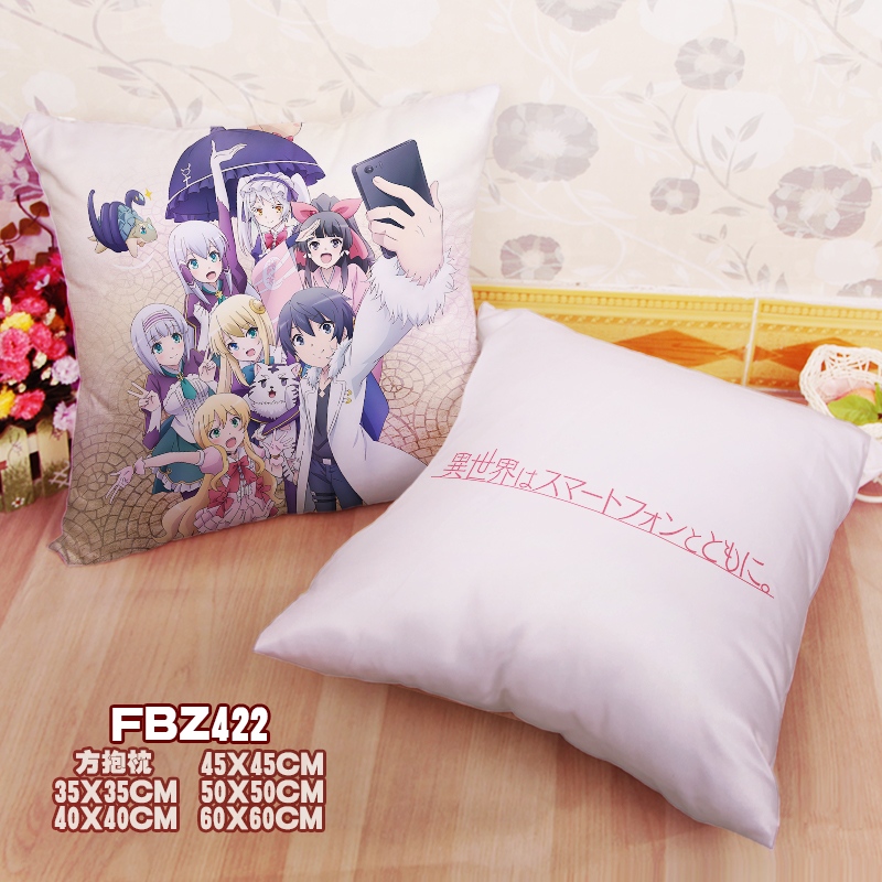 With A Smart Phone To Break Into The Other World Anime 45x45cm(18x18inch) Square Anime Dakimakura Throw Pillow Cover
