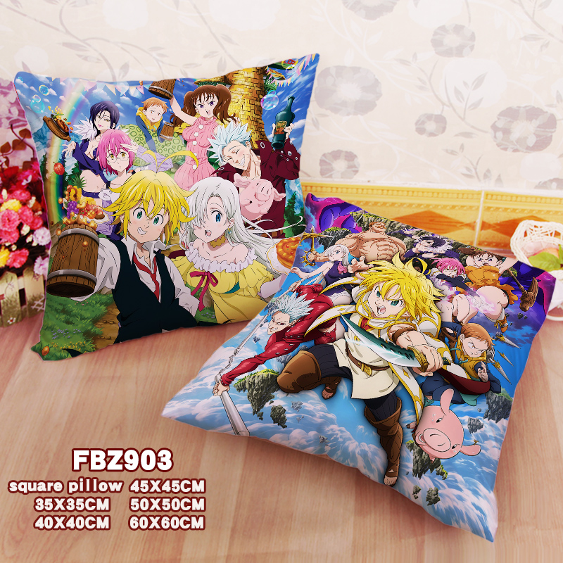 New 7 Deadly Sins 45x45cm(18x18inch) Square Anime Dakimakura Throw Pillow Cover Fbz903