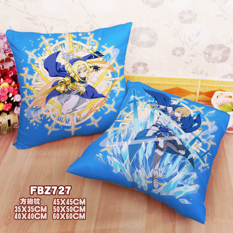 New Alice Eugeo Sword Art Online_ Alicization 45x45cm(18x18inch) Square Anime Dakimakura Throw Pillow Cover Fbz727
