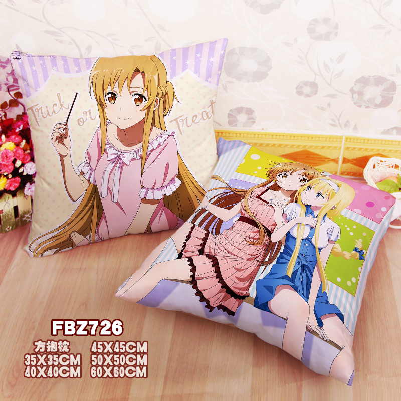 New Asuna Alice Sword Art Online_ Alicization 45x45cm(18x18inch) Square Anime Dakimakura Throw Pillow Cover Fbz726