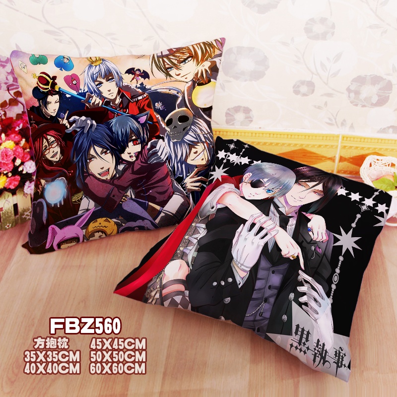 New Black Butler 45x45cm(18x18inch) Square Anime Dakimakura Throw Pillow Cover Fbz560