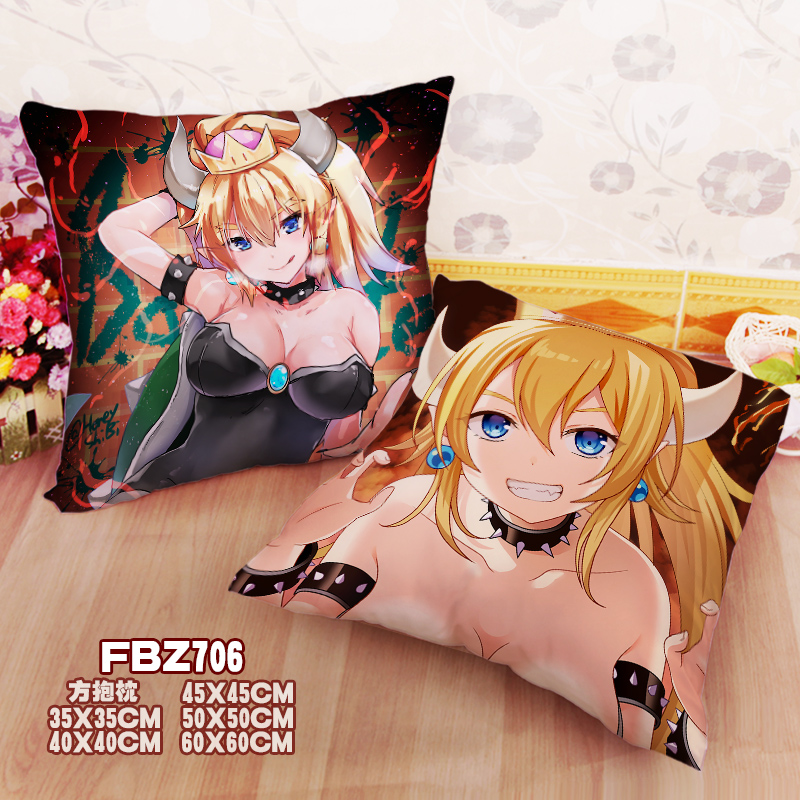 New Bowsette 45x45cm(18x18inch) Square Anime Dakimakura Throw Pillow Cover Fbz706