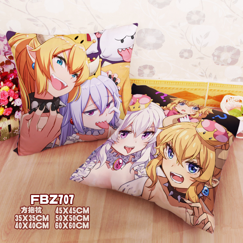 New Bowsette And Booette 45x45cm(18x18inch) Square Anime Dakimakura Throw Pillow Cover Fbz707