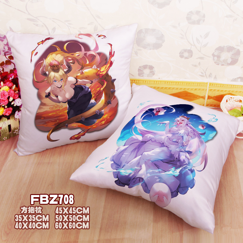 New Bowsette And Booette 45x45cm(18x18inch) Square Anime Dakimakura Throw Pillow Cover Fbz708
