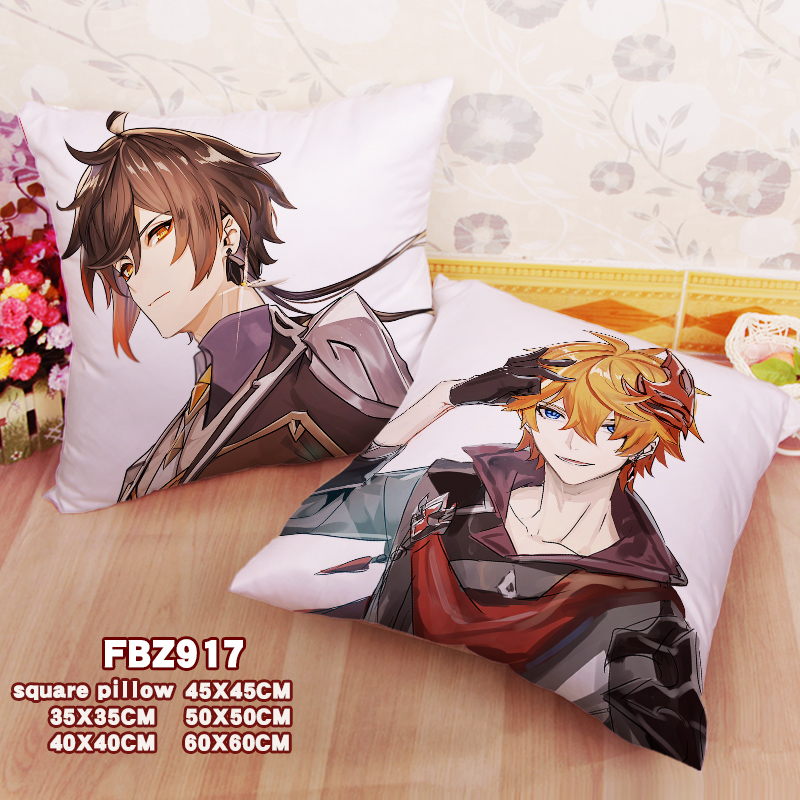 New Childe Zhongli Genshin Impact 45x45cm(18x18inch) Square Anime Dakimakura Throw Pillow Cover Fbz917