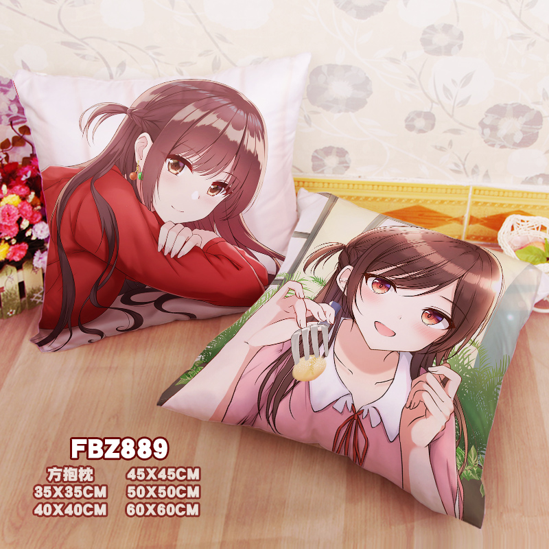 New Chizuru Ichinose Rent A Girlfriend 45x45cm(18x18inch) Square Anime Dakimakura Throw Pillow Cover Fbz889