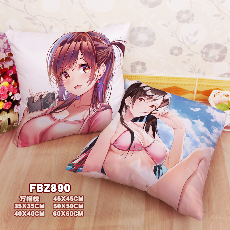 New Chizuru Ichinose Rent A Girlfriend 45x45cm(18x18inch) Square Anime Dakimakura Throw Pillow Cover Fbz890