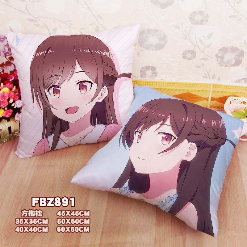 New Chizuru Ichinose Rent A Girlfriend 45x45cm(18x18inch) Square Anime Dakimakura Throw Pillow Cover Fbz891