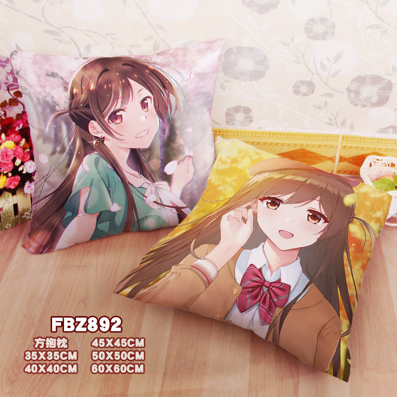 New Chizuru Ichinose Rent A Girlfriend 45x45cm(18x18inch) Square Anime Dakimakura Throw Pillow Cover Fbz892