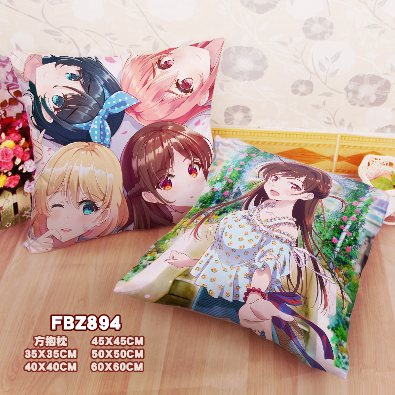 New Chizuru Ichinose Rent A Girlfriend 45x45cm(18x18inch) Square Anime Dakimakura Throw Pillow Cover Fbz894