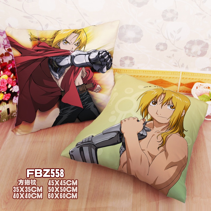 New Edward Elric Full Metal Alchemist Brotherhood 45x45cm(18x18inch) Square Anime Dakimakura Throw Pillow Cover Fbz558