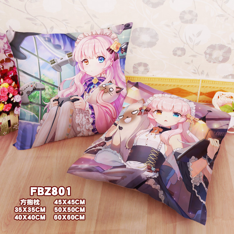 New Eksistere Kyrenia Girl Cafe Gun 45x45cm(18x18inch) Square Anime Dakimakura Throw Pillow Cover Fbz801