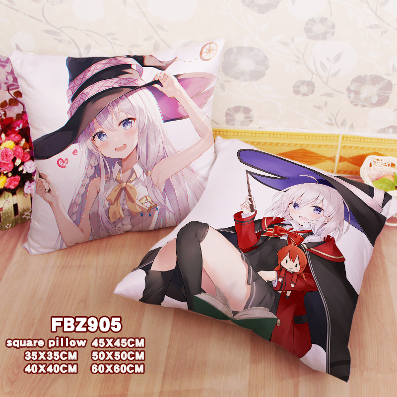 New Elaina Wandering Witch 45x45cm(18x18inch) Square Anime Dakimakura Throw Pillow Cover Fbz905