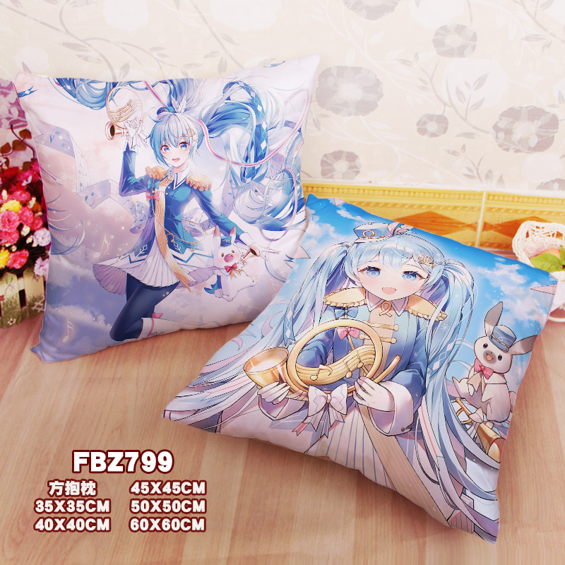 New Hatsune Miku Snow Miku 2020 Vocaloid 45x45cm(18x18inch) Square Anime Dakimakura Throw Pillow Cover Fbz799