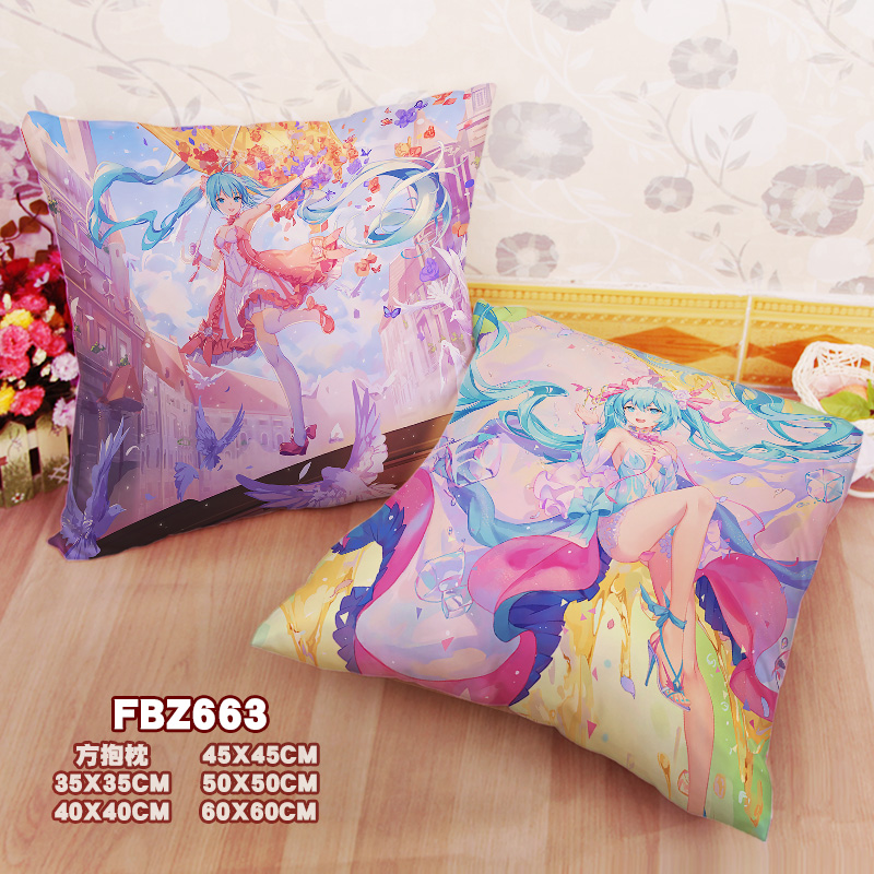 New Hatsune Miku Vocaloid 45x45cm(18x18inch) Square Anime Dakimakura Throw Pillow Cover Fbz663
