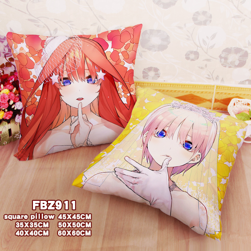 New Itsuki Nakano Ichika Nakano The Quintessential Quintuplets 45x45cm(18x18inch) Square Anime Dakimakura Throw Pillow Cover Fbz911