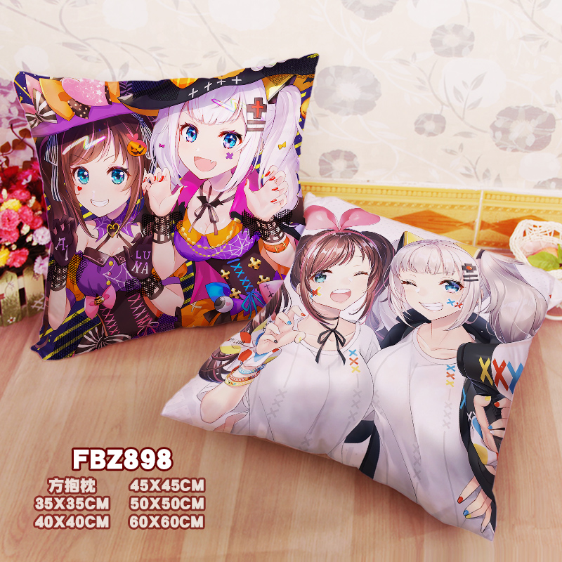 New Kaguya Luna Kizuna Ai Vtubers 45x45cm(18x18inch) Square Anime Dakimakura Throw Pillow Cover Fbz898