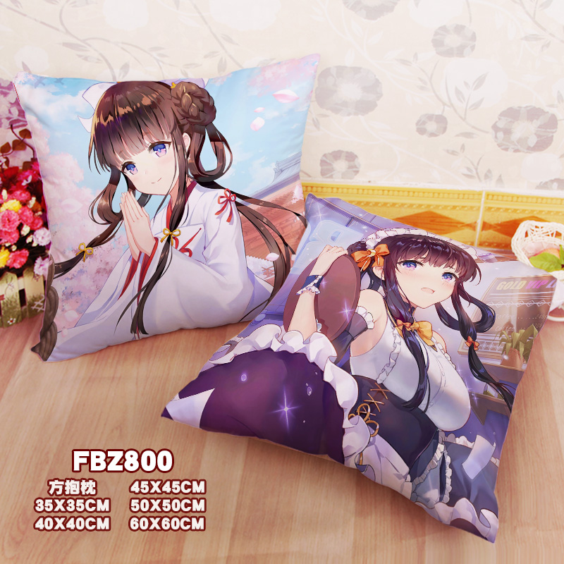 New Kikuri Yuki Girl Cafe Gun 45x45cm(18x18inch) Square Anime Dakimakura Throw Pillow Cover Fbz800