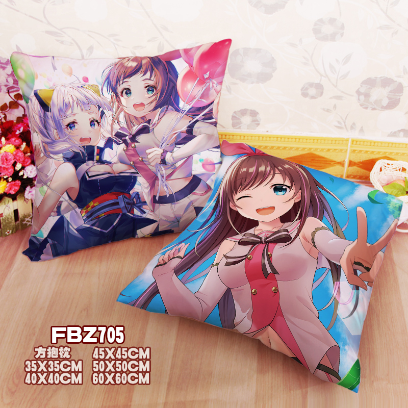 New Kizuna Ai Kaguya Luna Vtubers 45x45cm(18x18inch) Square Anime Dakimakura Throw Pillow Cover Fbz705
