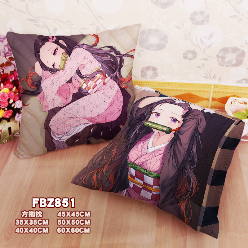 New Nezuko Kamado Demon Slayer 45x45cm(18x18inch) Square Anime Dakimakura Throw Pillow Cover Fbz851