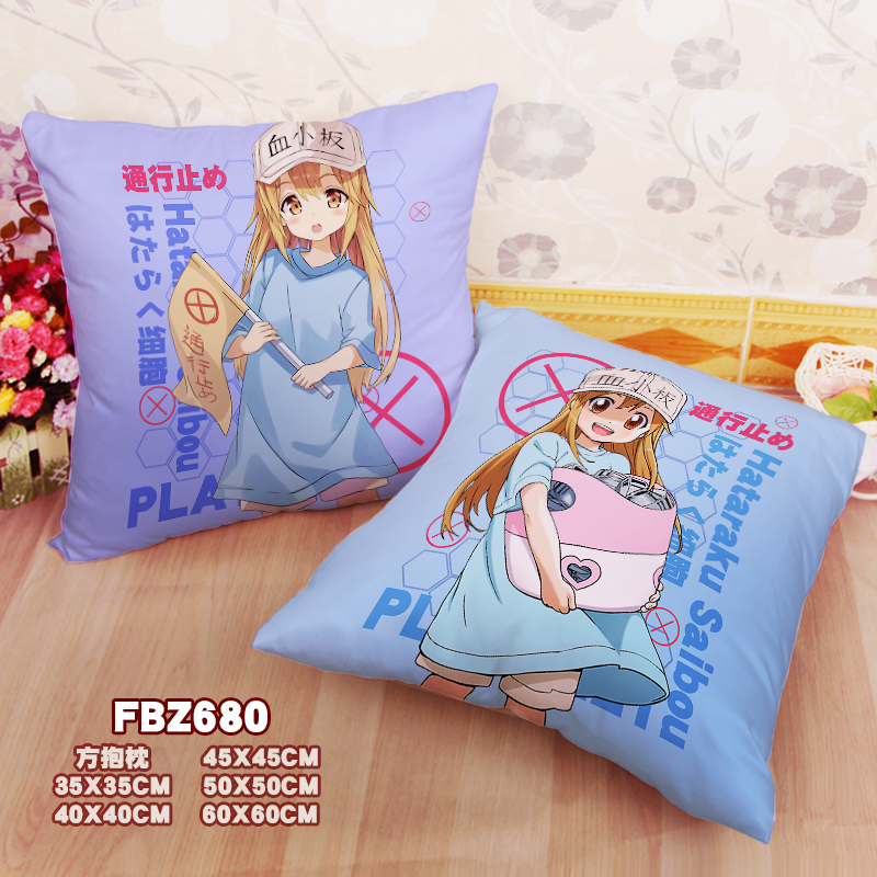 New Platelet Cells At Work 45x45cm(18x18inch) Square Anime Dakimakura Throw Pillow Cover Fbz680