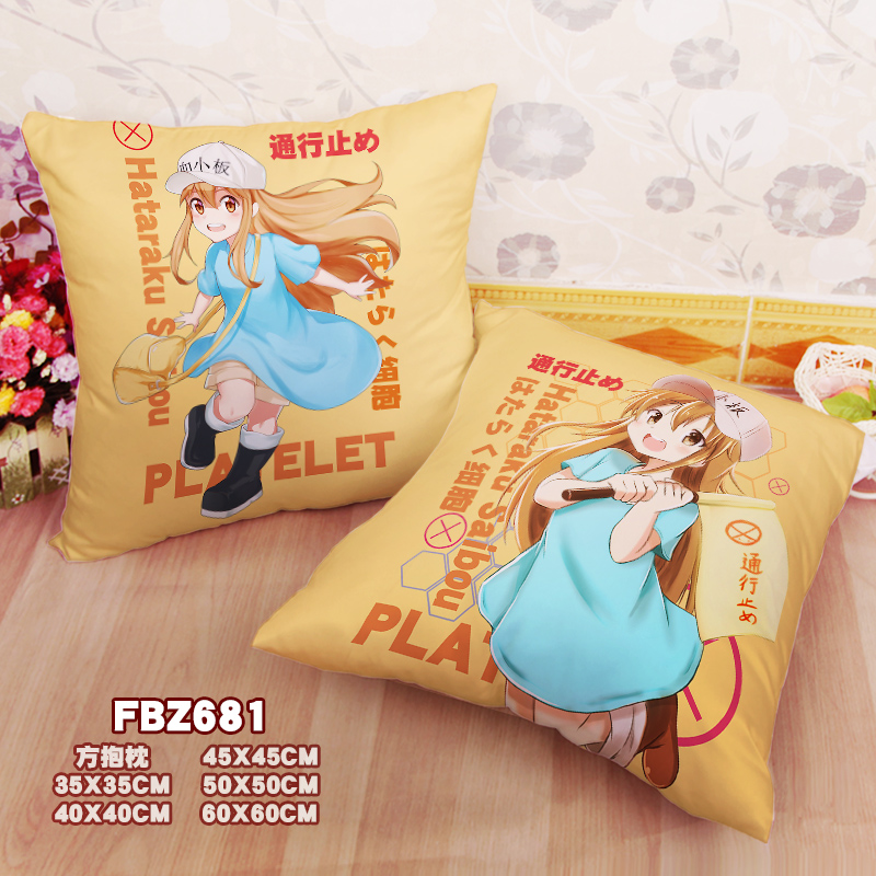 New Platelet Cells At Work 45x45cm(18x18inch) Square Anime Dakimakura Throw Pillow Cover Fbz681