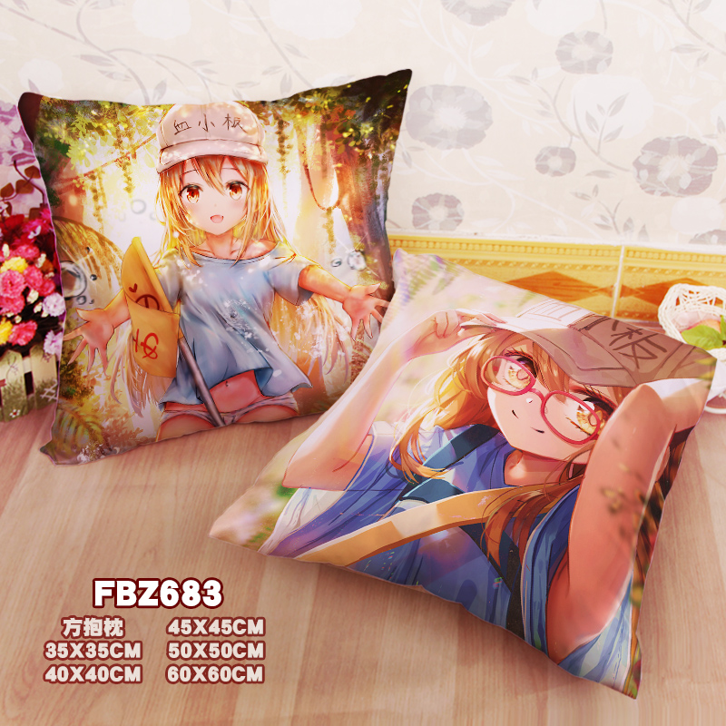 New Platelet Cells At Work 45x45cm(18x18inch) Square Anime Dakimakura Throw Pillow Cover Fbz683